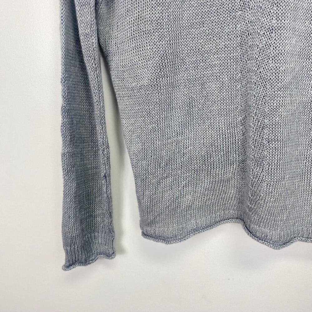 Poetry 100% Linen Gray V Neck Beach Sweater - Picture 11 of 12
